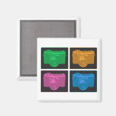 Vierer-Pop-Kunstkameras Magnet (Vorderseite/Rückseite)