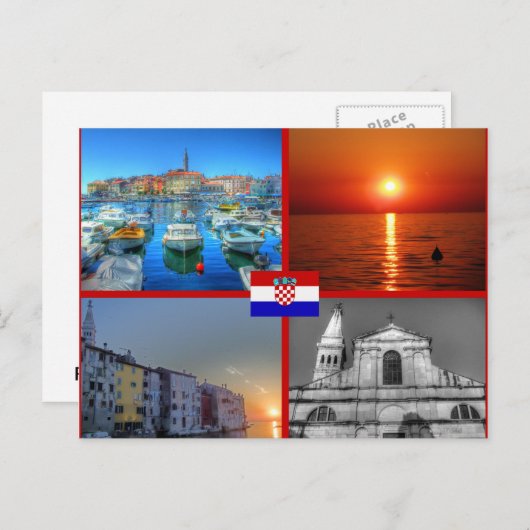 Viererbilder von Rovinj Postkarte (Vorne/Hinten)
