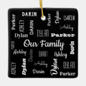 Viererfamilie in Coolen Schriftart Keramikornament (Vorderseite)