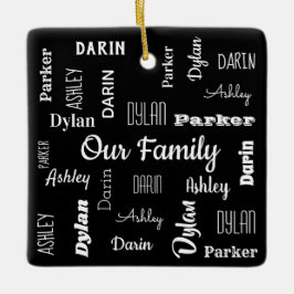 Viererfamilie in Coolen Schriftart Keramikornament