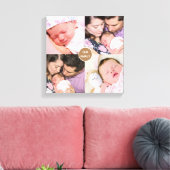 Viererfamilien-Foto-Quadrat Leinwanddruck (Insitu (Wohnzimmer))