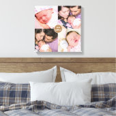 Viererfamilien-Foto-Quadrat Leinwanddruck (Insitu (Schlafzimmer))