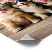 Viererfreunde: Niedliches Welpenposter Poster (Ecke)