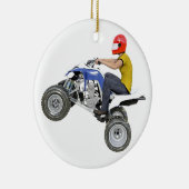 Viererkabel-Fahrrad ATV im Seitenprofil Keramik Ornament (Rechts)
