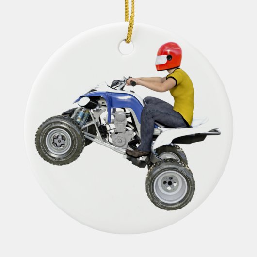 Viererkabel-Fahrrad ATV im Seitenprofil Keramik Ornament (Vorne)