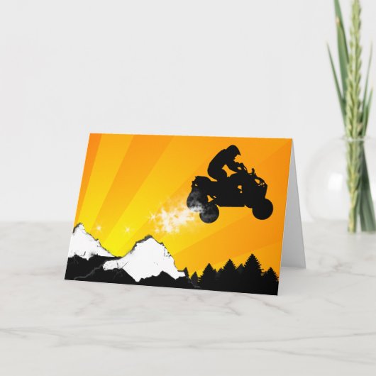 Viererkabel. orange Sonnenuntergang Feiertagskarte (Vorderseite)