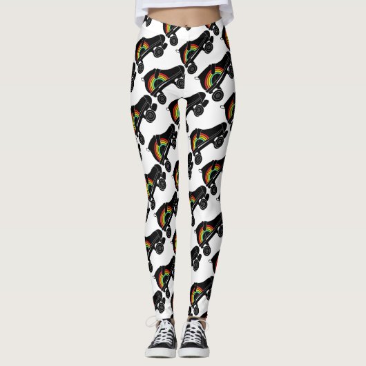Viererkabelrollen-Skateregenbogen Leggings (Vorderseite)