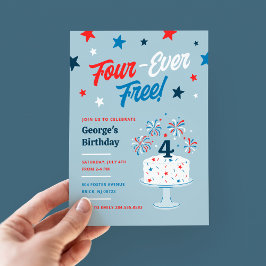 Viererlose 4. Geburtstags-Party Einladung