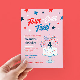 Viererlose 4. Geburtstags-Party Einladung
