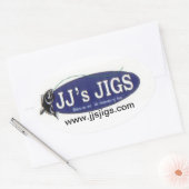 Viererpack von JJ's Jigs Ovaler Aufkleber (Umschlag)