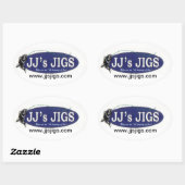Viererpack von JJ's Jigs Ovaler Aufkleber (Blatt)