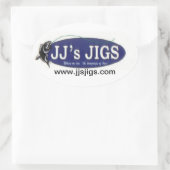 Viererpack von JJ's Jigs Ovaler Aufkleber (Tasche)