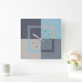 Vierfarbenkombo Quadratische Wanduhr (Zuhause)