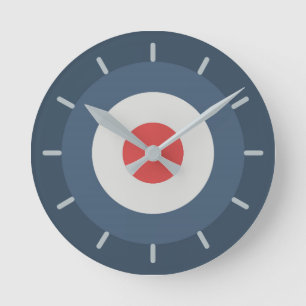 Vierfarbige Combo - Rot-Grau-Blau-Blau Runde Wanduhr