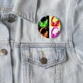 Vierfarbige Kopfhörer Pop Art Head Telefon Button (Beispiel)