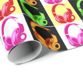 Vierfarbige Kopfhörer Pop Art Head Telefon Geschenkpapier (Rolleneckpunkt)