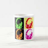 Vierfarbige Kopfhörer Pop Art Head Telefon Kaffeetasse (Mittel)