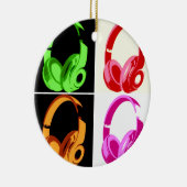 Vierfarbige Kopfhörer Pop Art Head Telefon Keramik Ornament (Rechts)