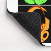 Vierfarbige Kopfhörer Pop Art Head Telefon Mousepad (Ecke)