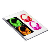 Vierfarbige Kopfhörer Pop Art Head Telefon Notizblock (Rechte Seite)