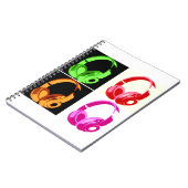 Vierfarbige Kopfhörer Pop Art Head Telefon Notizblock (Linke Seite)