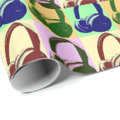 Vierfarbige Pop Art Kopfhörer Geschenkpapier (Rolleneckpunkt)