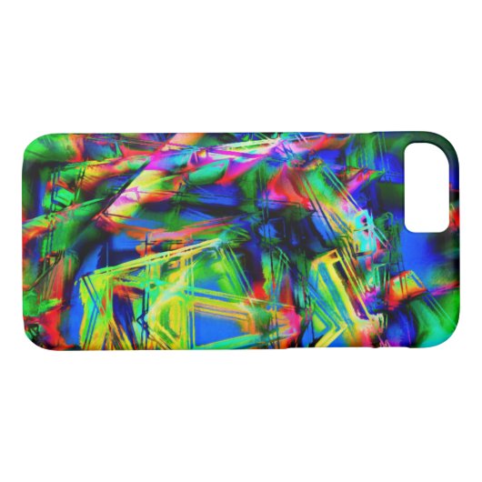 Vierfarbige Quadrate, falsche Pinselstriche Case-Mate iPhone Hülle (Rückseite (Horizontal))