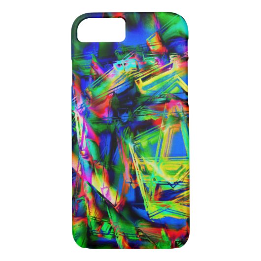 Vierfarbige Quadrate, falsche Pinselstriche Case-Mate iPhone Hülle (Rückseite)