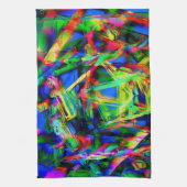 Vierfarbige Quadrate, falsche Pinselstriche Geschirrtuch (Vertikal)