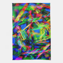 Vierfarbige Quadrate, falsche Pinselstriche Geschirrtuch