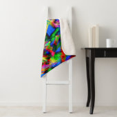 Vierfarbige Quadrate, grüne farbige Pinselstriche Sherpadecke (Beispiel)