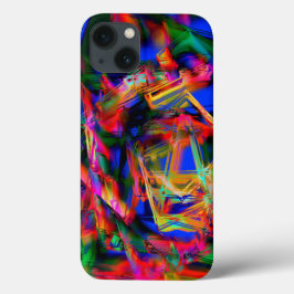 Vierfarbige Quadrate mit farbigem Pinselstrich Case-Mate iPhone Hülle