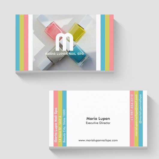 Vierfarbige Set Nail Polnischer Nail Wellness-Cent Visitenkarte