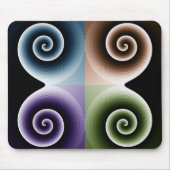 Vierfarbige Spiralkunst Abstrakt Mousepad (Vorne)