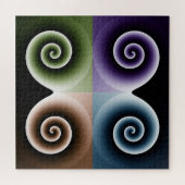 Vierfarbige Spiralkunst Abstrakt Puzzle (Horizontal)