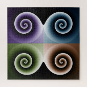 Vierfarbige Spiralkunst Abstrakt Puzzle (Vertikal)