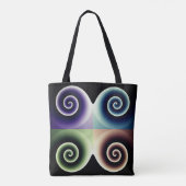 Vierfarbige Spiralkunst Abstrakt Tasche (Rückseite)
