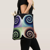 Vierfarbige Spiralkunst Abstrakt Tasche (Von Nahem)