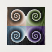 Vierfarbige Spiralkunst Abstrakt Wandteppich (Vorderseite (Horizontal))