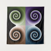 Vierfarbige Spiralkunst Abstrakt Wandteppich (Vorderseite)