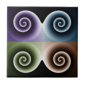 Vierfarbige Spiralkunst Fliese (Vorderseite)