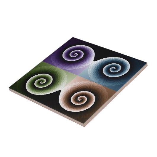 Vierfarbige Spiralkunst Fliese (Seite)