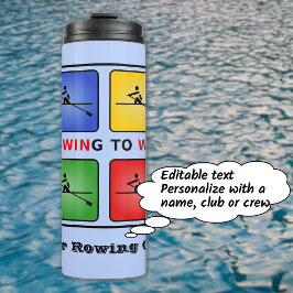 Vierfarbiger Crew Club personalisiert Thermosbecher