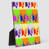 Vierfarbiger Pop Art Buffalo Bison Fotoplatte (Seite)