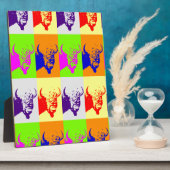 Vierfarbiger Pop Art Buffalo Bison Fotoplatte (Seite)