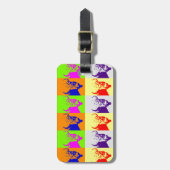 Vierfarbiger Pop Art Buffalo Bison Gepäckanhänger (Vorderseite vertikal)