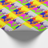 Vierfarbiger Pop Art Buffalo Bison Geschenkpapier (Ecke)