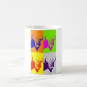 Vierfarbiger Pop Art Buffalo Bison Kaffeetasse (Mittel)