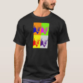 Vierfarbiger Pop Art Buffalo Bison T-Shirt (Vorderseite)