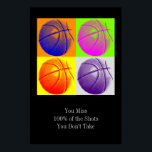 Vierfarbiger Pop Art Motivierend Zitat Poster<br><div class="desc">Ich Liebe dieses Spiel. Beliebte Sportarten - Basketball Game Ball Image.</div>